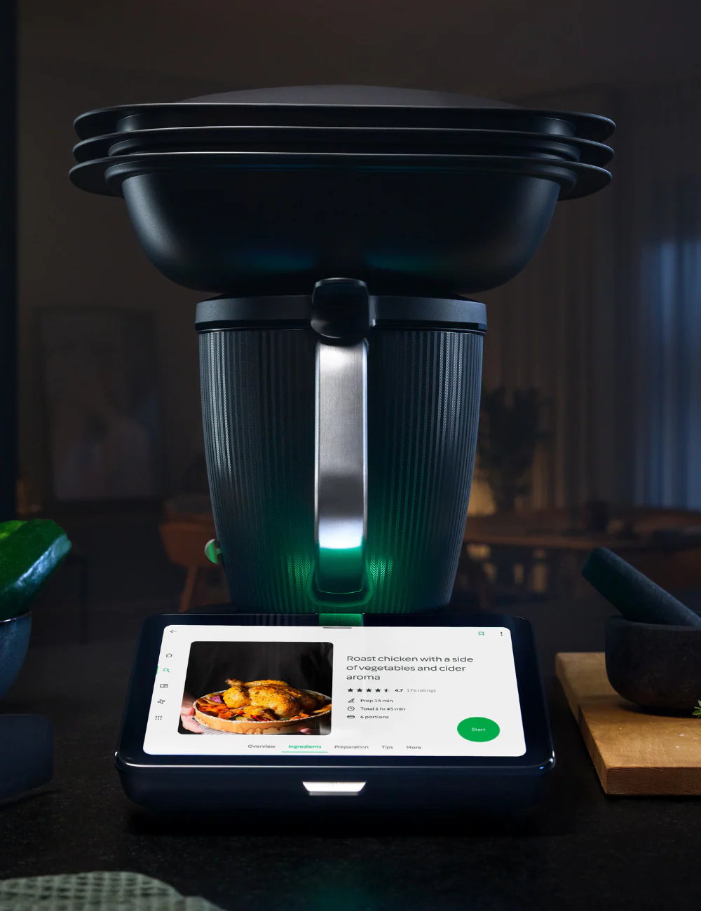 Thermomix TM7 sobre mármol esmeralda